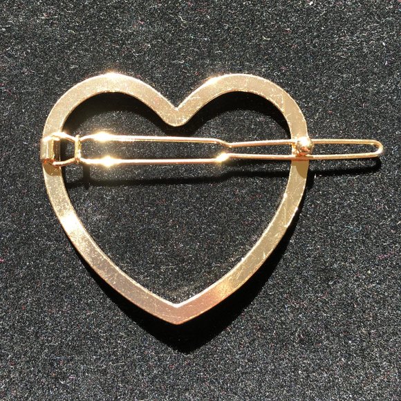 *3/$25* Gold Heart Hair Clip / Barrette - Picture 3 of 5